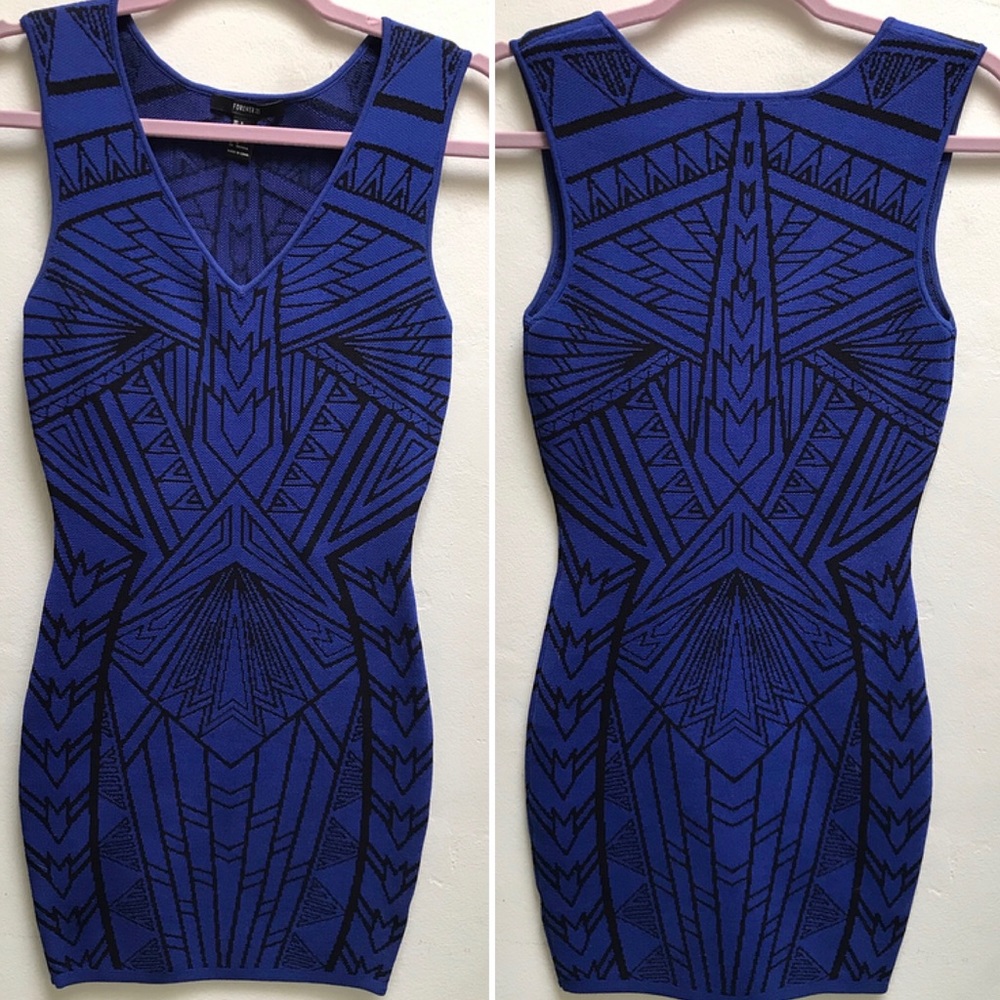Blue bodycon dress NWOT